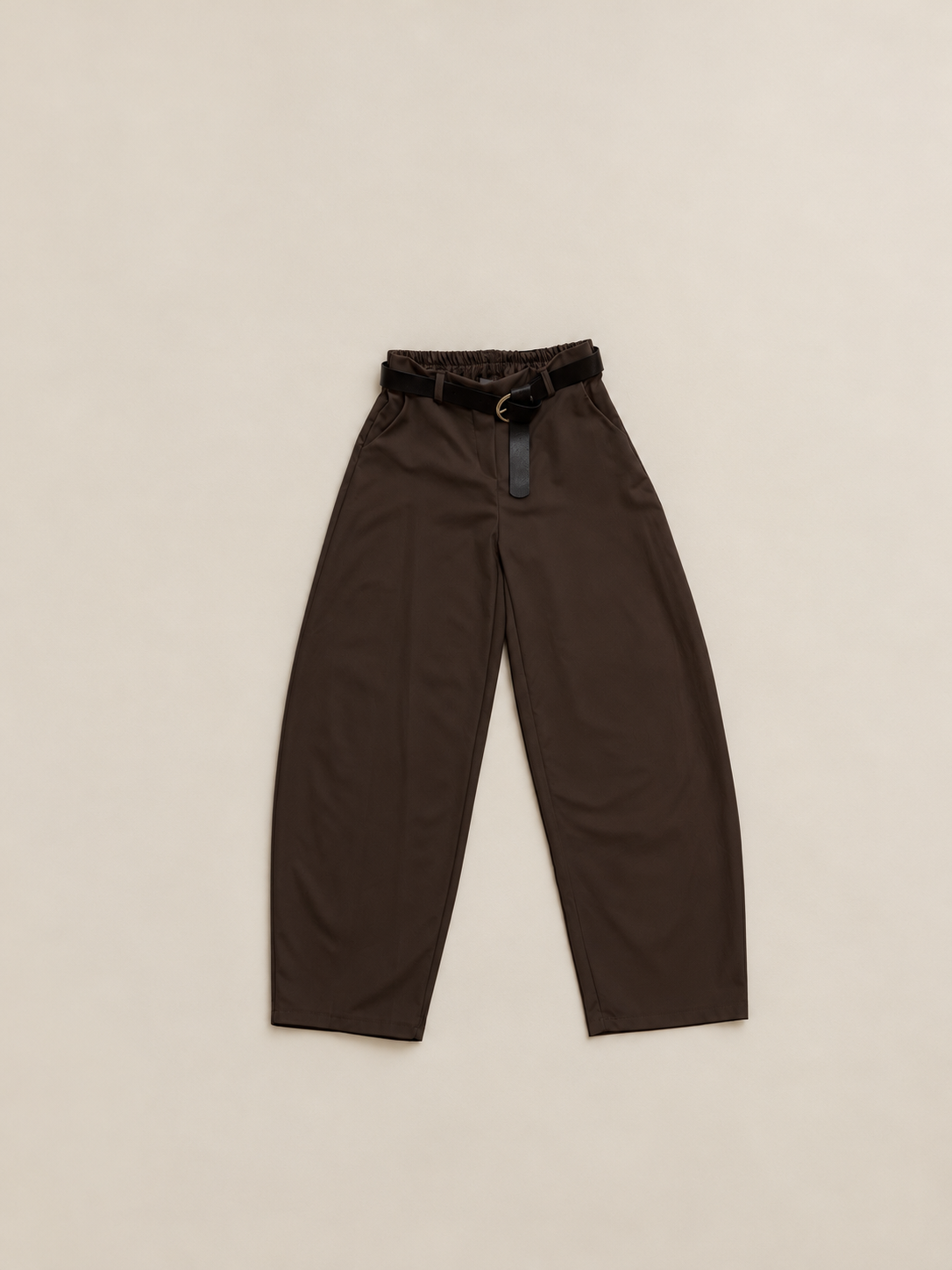 Pantalón barrel de algodón | Tiro alto y corte amplio