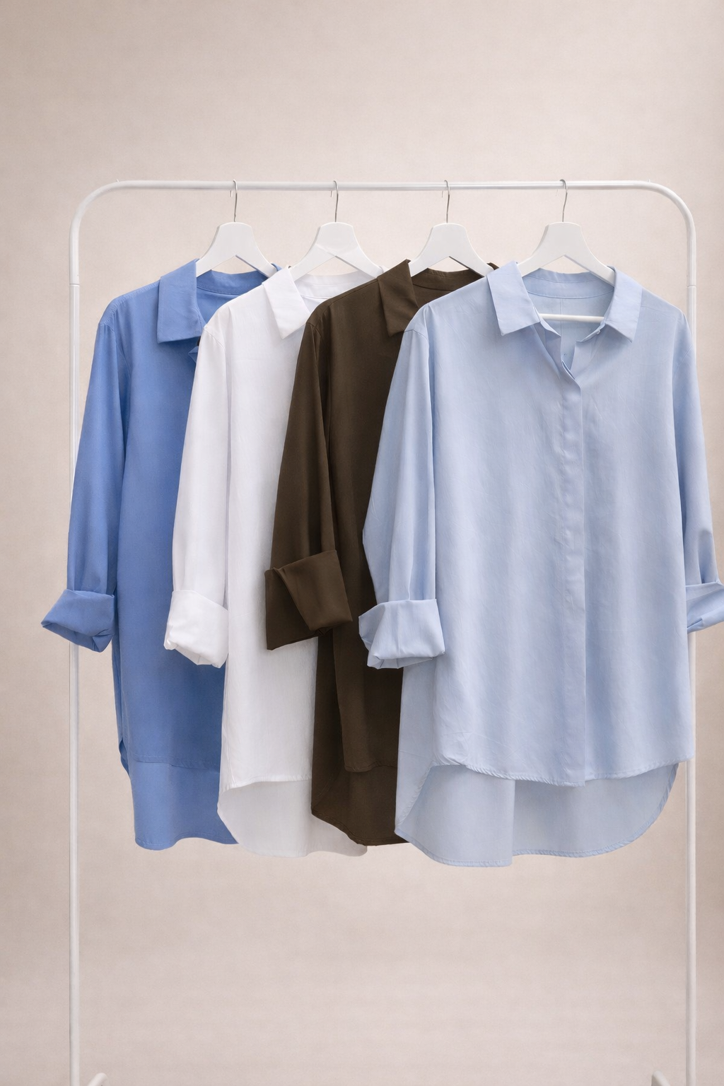 Camisa de Algodón Oversize Azul