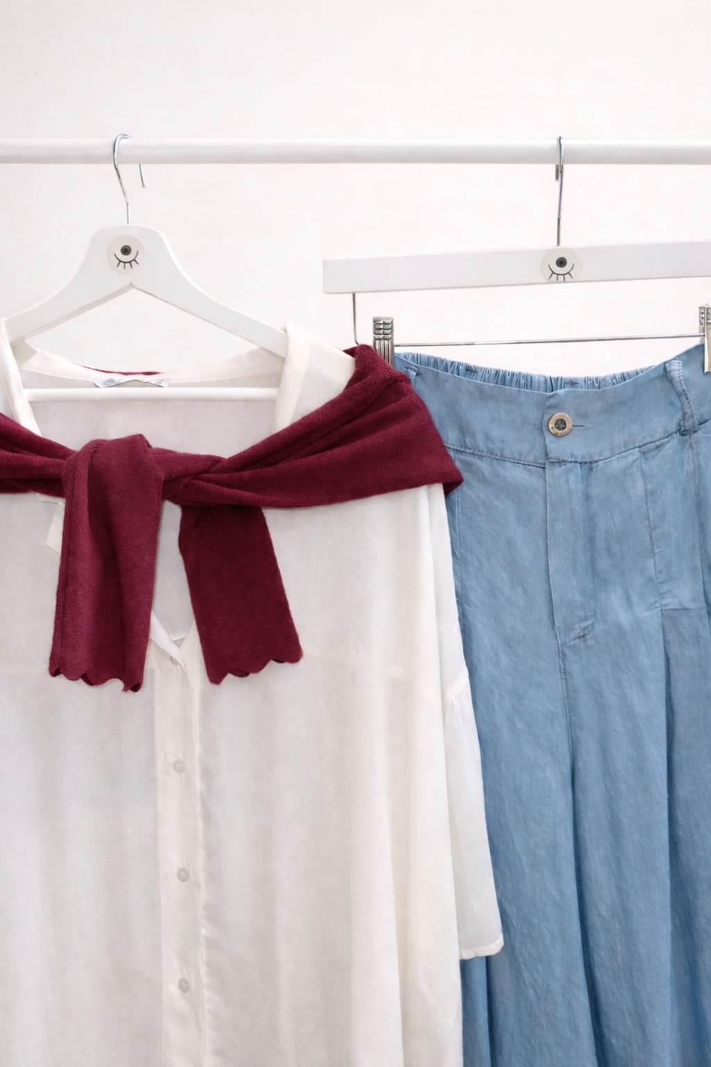 Blusa Fluida Blanca con Botones