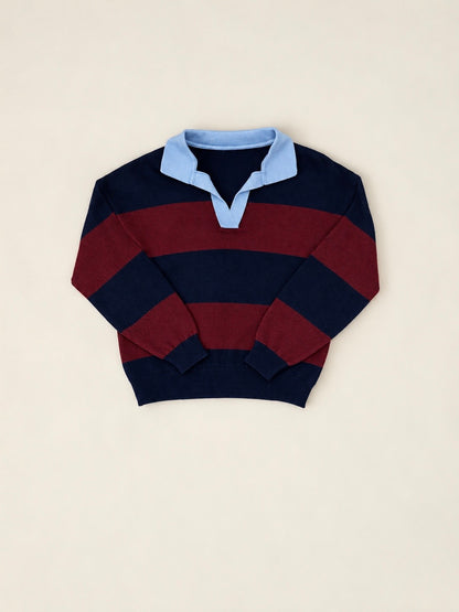 Jersey polo de punto a rayas