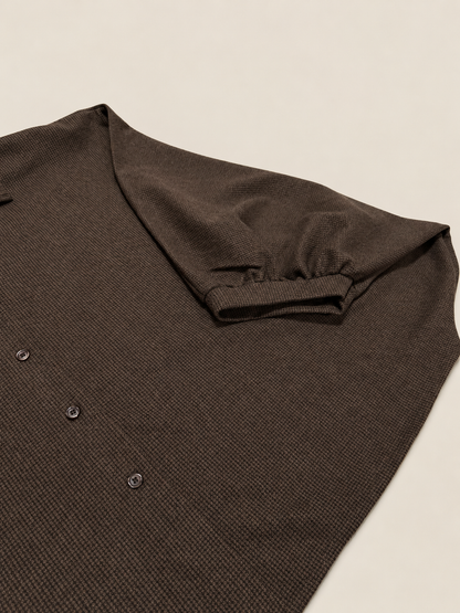 Sobrecamisa Capa Marrón Chocolate para Mujer | Manga Abullonada