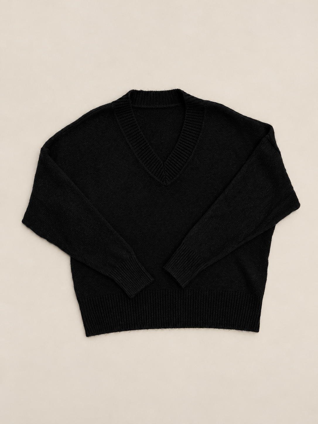 Suéter de Punto con Cuello de Pico para Mujer | Jersey Suave de Manga Larga