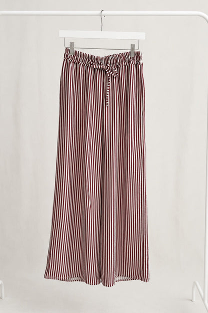Pantalón a Rayas Fluido Rosa