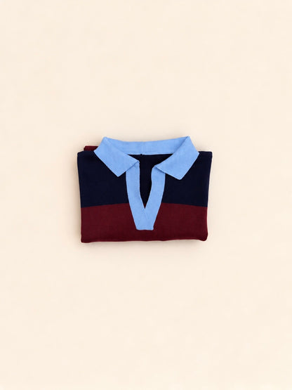 Jersey polo de punto a rayas