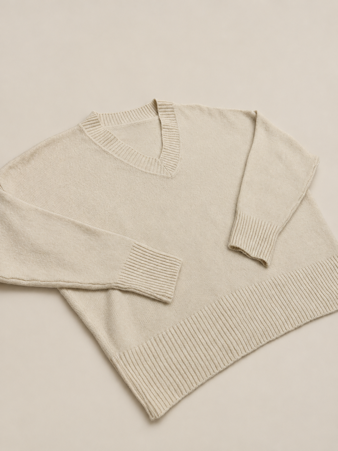 Suéter de Punto con Cuello de Pico para Mujer | Jersey Suave de Manga Larga