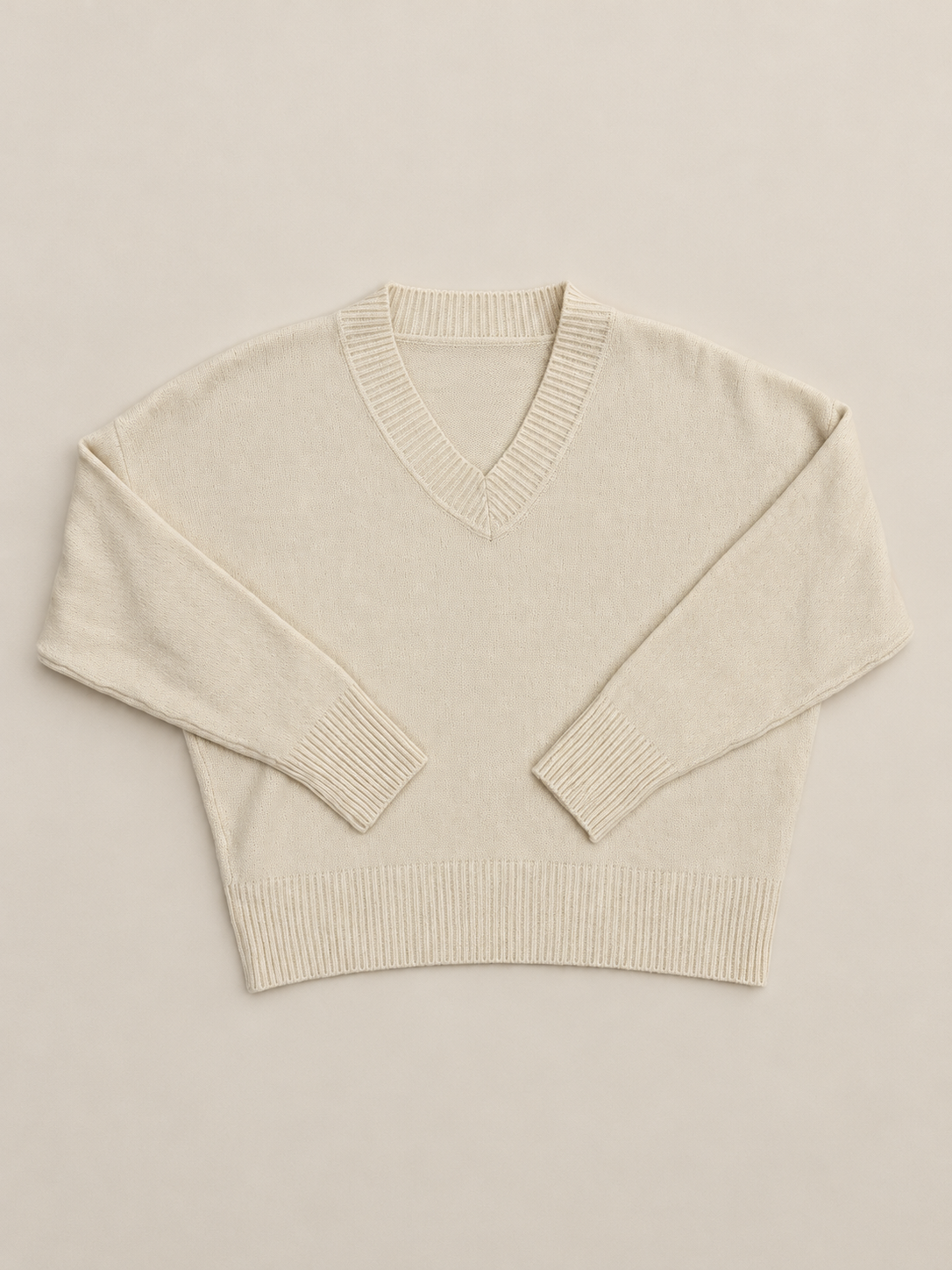 Suéter de Punto con Cuello de Pico para Mujer | Jersey Suave de Manga Larga
