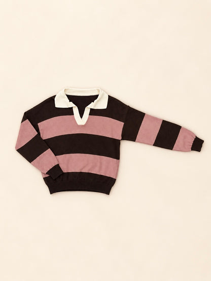 Jersey polo de punto a rayas