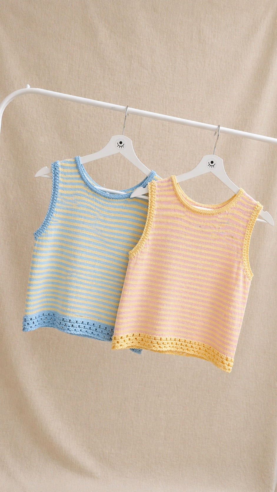 Top chaleco de punto rosa sin mangas