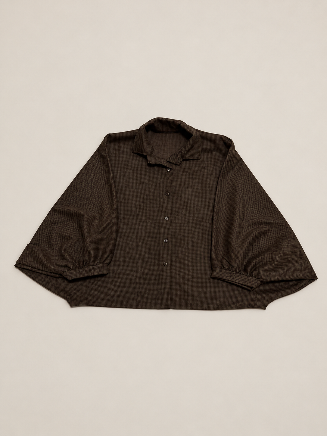 Sobrecamisa Capa Marrón Chocolate para Mujer | Manga Abullonada