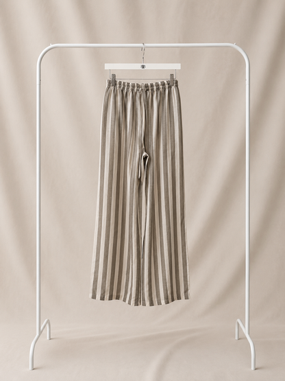 Pantalón Palazzo Rayas Efecto Lino | Fresco y Elegante