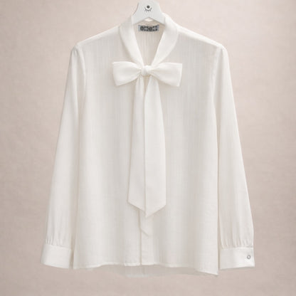 Blusa Elegante con Lazo en el Cuello