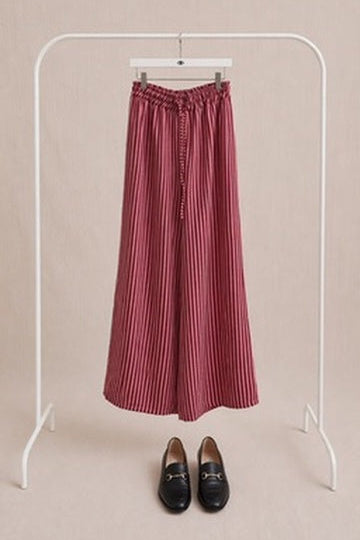 Pantalón a Rayas Fluido Rosa