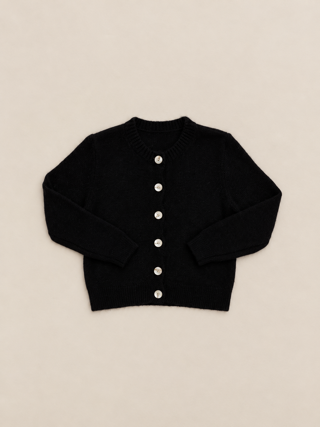 Cárdigan de Punto Negro para Mujer | Chaqueta con Botones