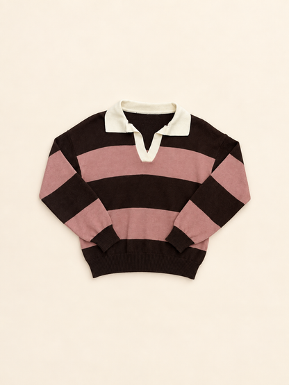 Jersey polo de punto a rayas
