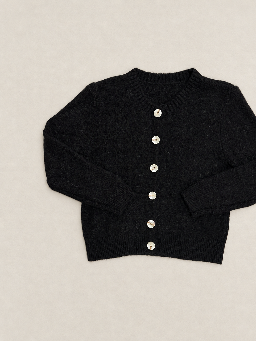 Cárdigan de Punto Negro para Mujer | Chaqueta con Botones