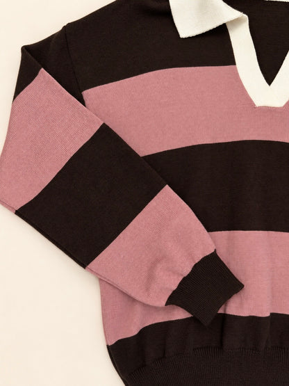 Jersey polo de punto a rayas