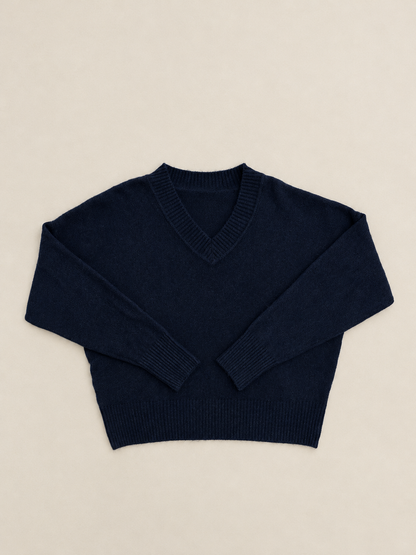 Suéter de Punto con Cuello de Pico para Mujer | Jersey Suave de Manga Larga