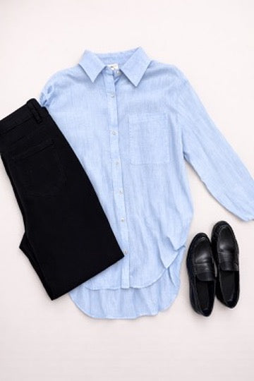 Pantalón Recto de Algodón Negro