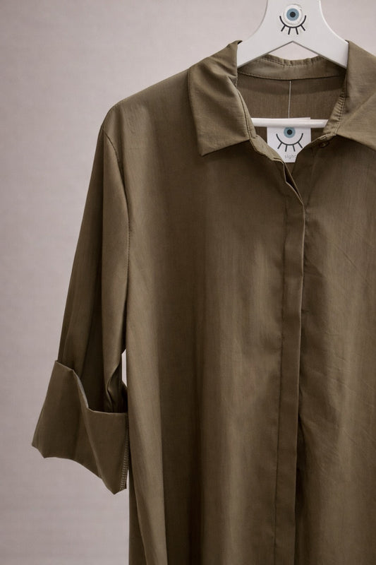 Camisa de Algodón Oversize Verde