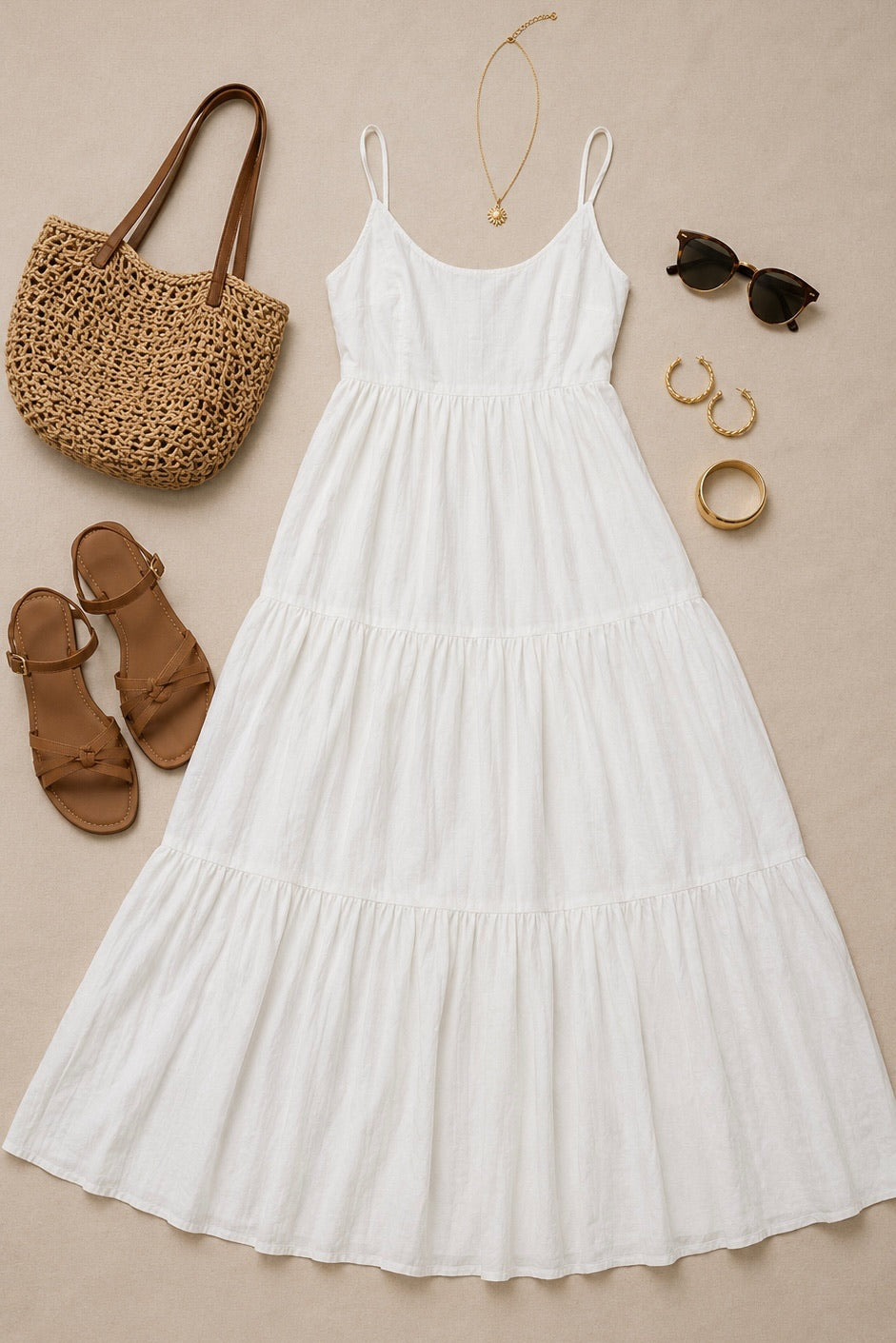 Vestido largo fluido de tirantes – estilo boho elegante y ligero