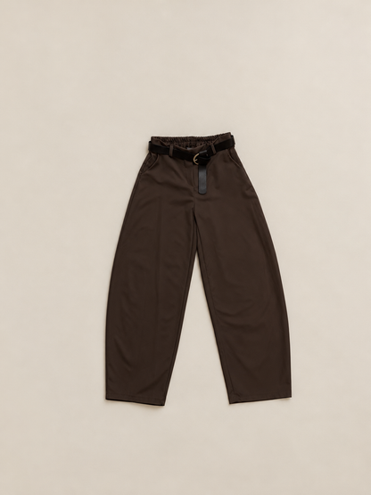 Pantalón barrel de algodón | Tiro alto y corte amplio