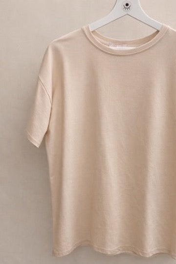 Camiseta Básica de Algodón Beige