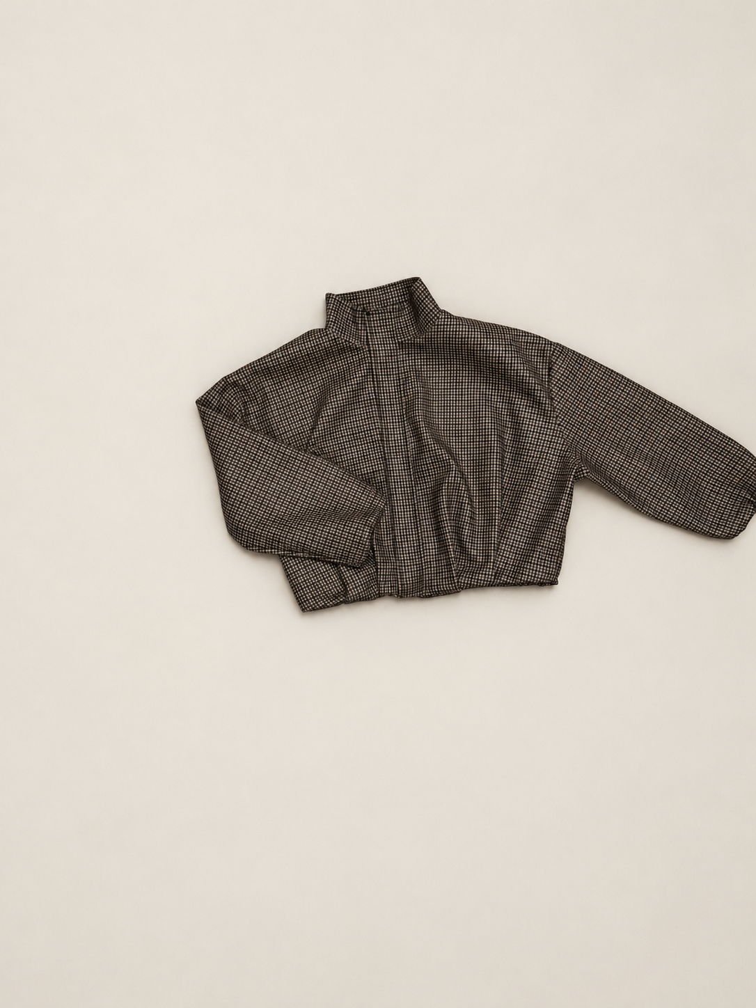 Chaqueta Corta con Estampado Pata de Gallo para Mujer (Copia)