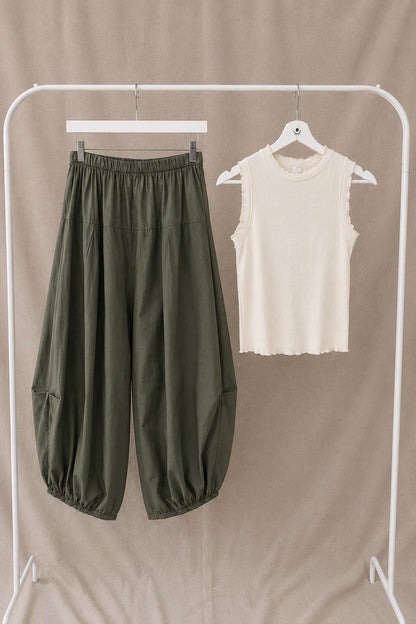 Pantalón bombacho fluido de cintura elástica – cómodo, amplio y moderno