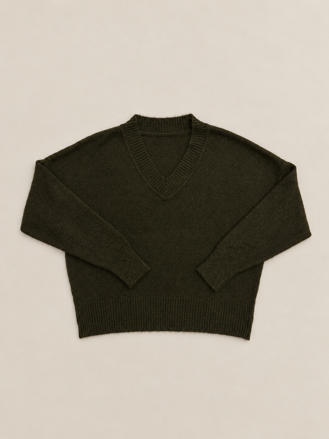 Suéter de Punto con Cuello de Pico para Mujer | Jersey Suave de Manga Larga