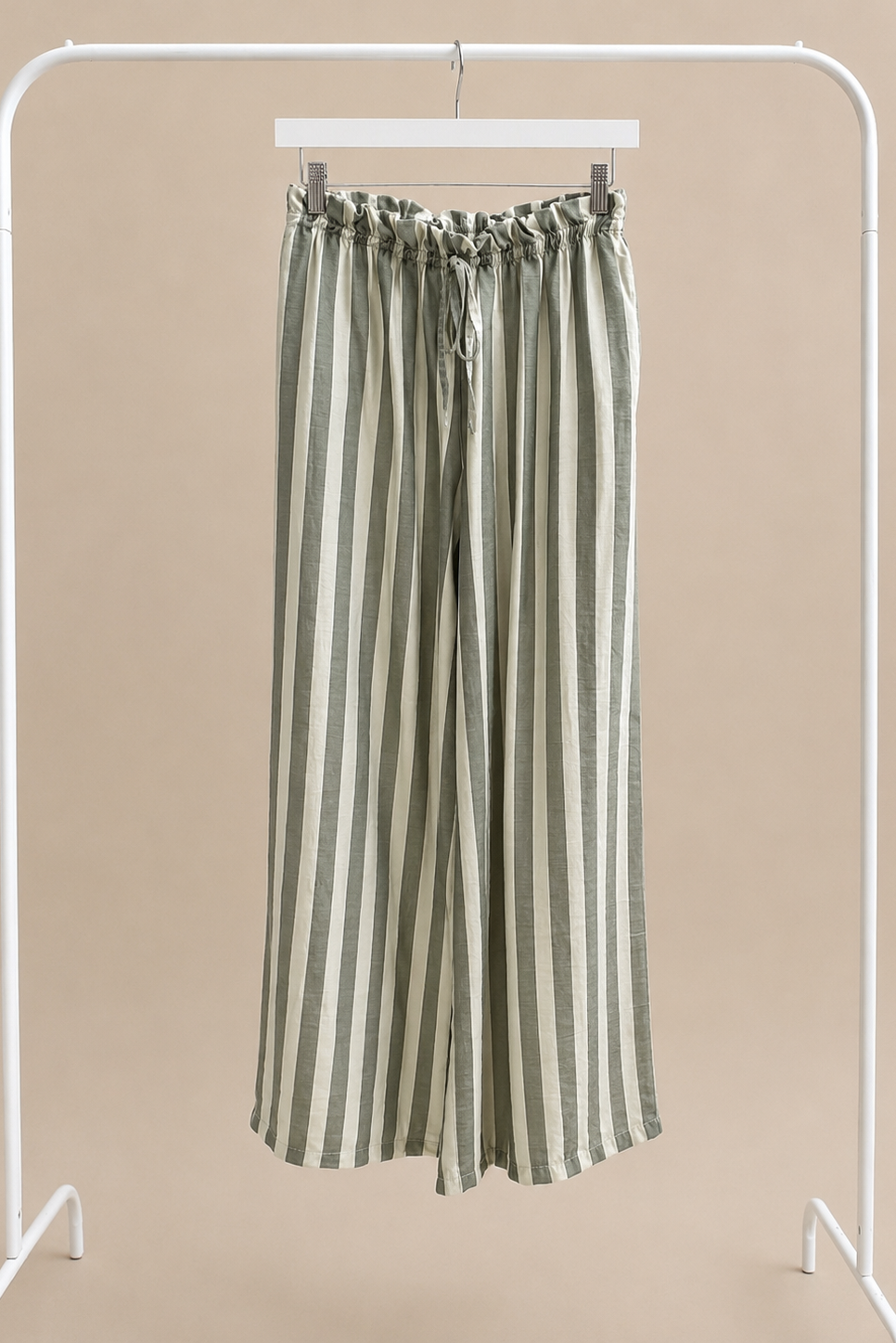 Pantalón Palazzo Rayas Efecto Lino | Fresco y Elegante