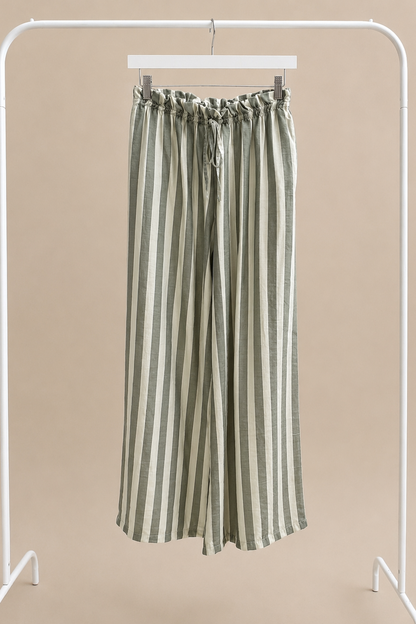 Pantalón Palazzo Rayas Efecto Lino | Fresco y Elegante