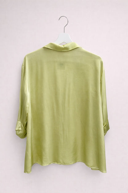 Camisa Oversize Satinada Verde