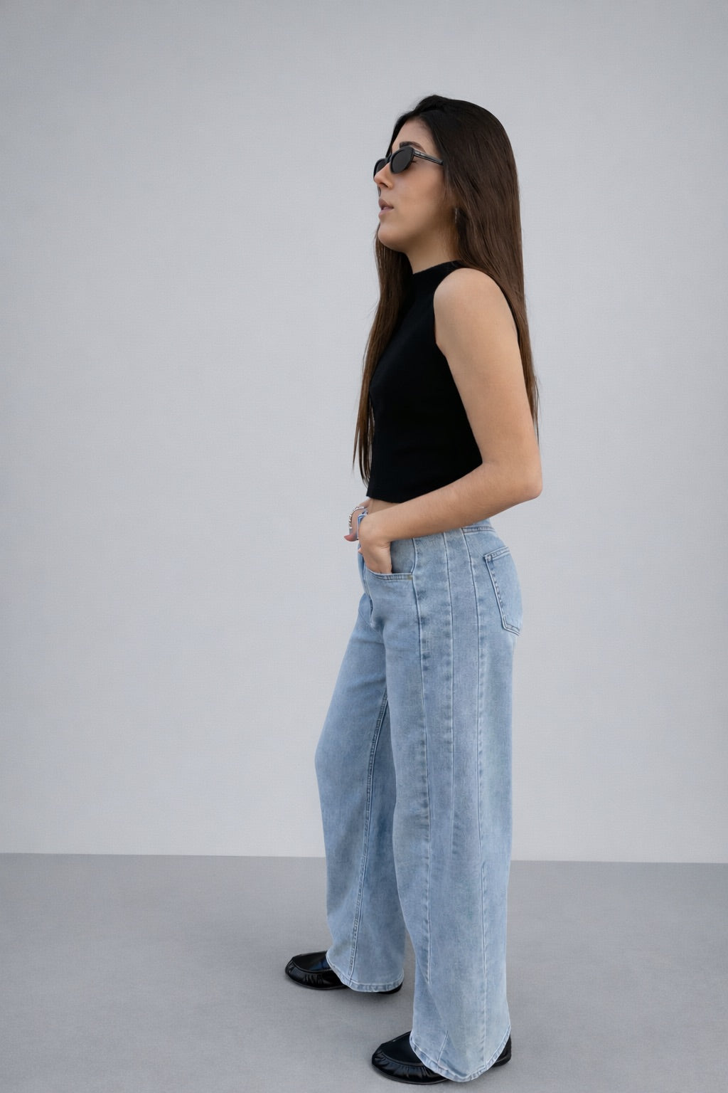 Jeans Barrel Fit de Tiro Alto