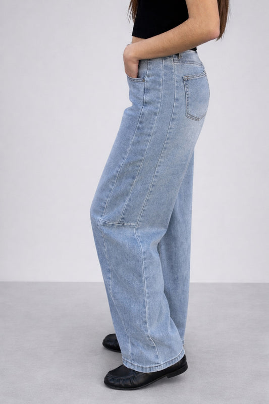 Jeans Barrel Fit de Tiro Alto