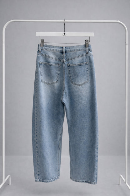 Jeans Barrel Fit de Tiro Alto