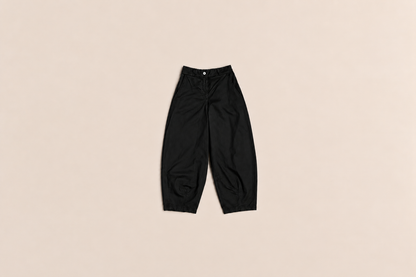 Pantalón barrel de algodón | Tiro alto y corte amplio