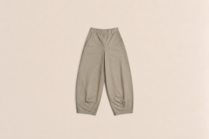 Pantalón barrel de algodón | Tiro alto y corte amplio