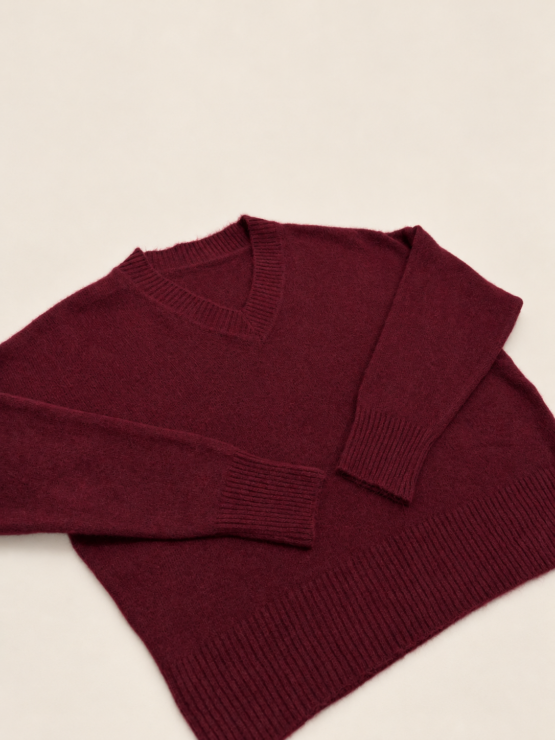Suéter de Punto con Cuello de Pico para Mujer | Jersey Suave de Manga Larga
