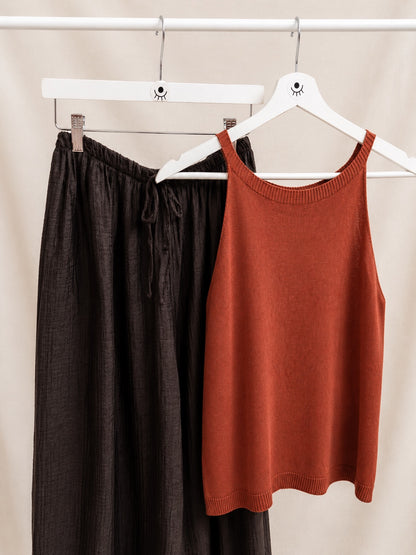 Top de Punto sin Mangas para Mujer | Top Básico Elegante y Moderno