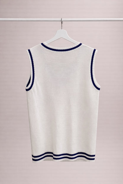 Chaleco Oversize Tejido Trenzado Cuello V