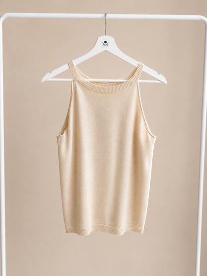 Top de Punto sin Mangas para Mujer | Top Básico Elegante y Moderno