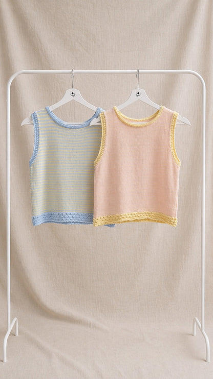 Top chaleco de punto rosa sin mangas