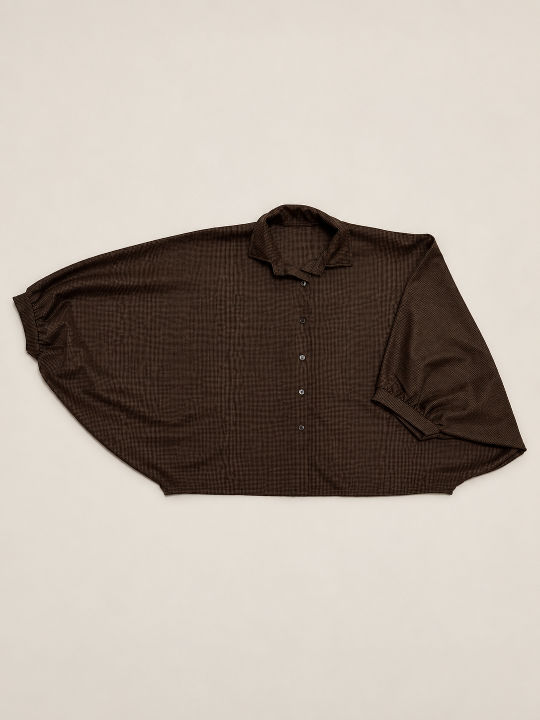 Sobrecamisa Capa Marrón Chocolate para Mujer | Manga Abullonada