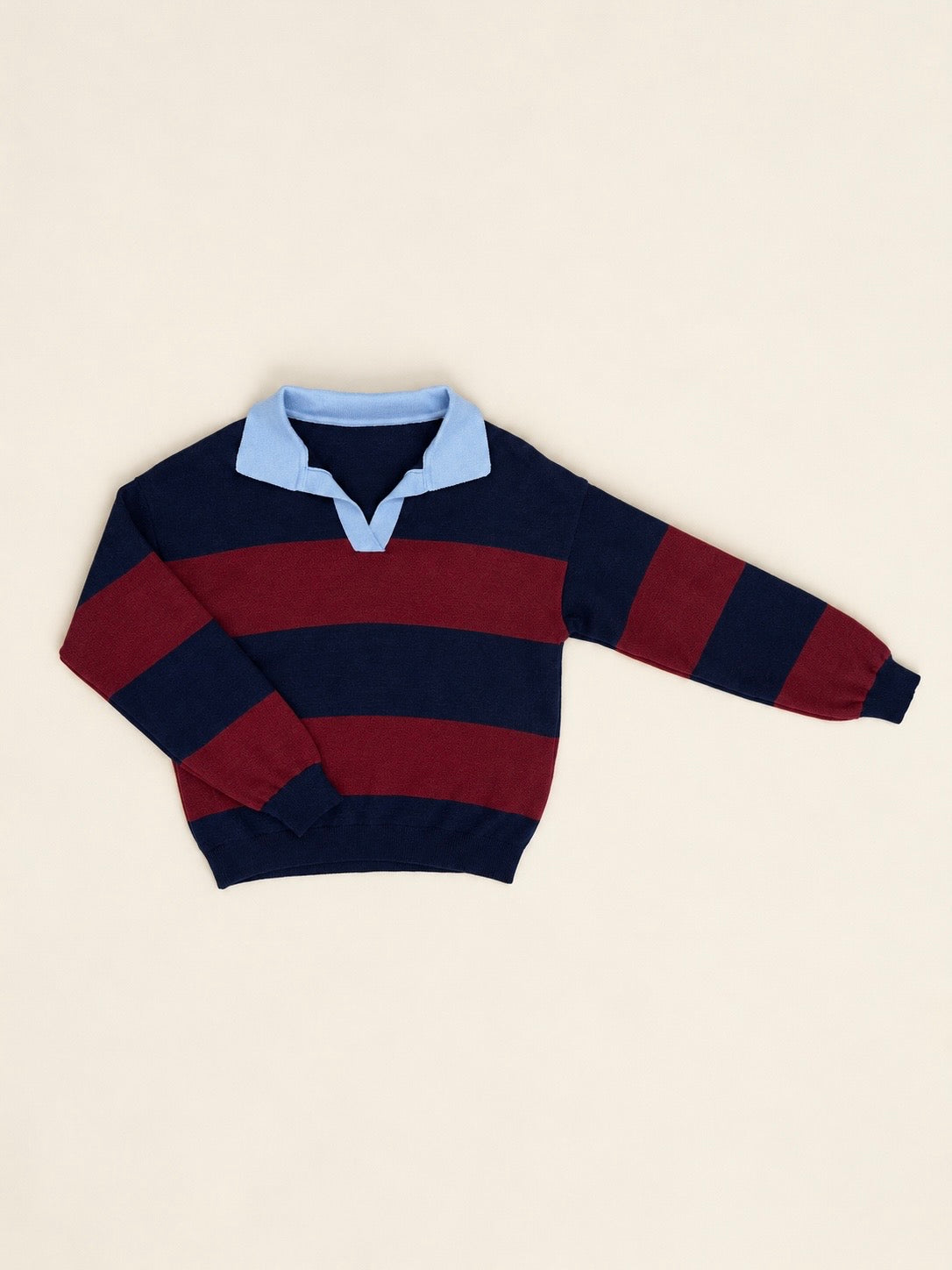 Jersey polo de punto a rayas