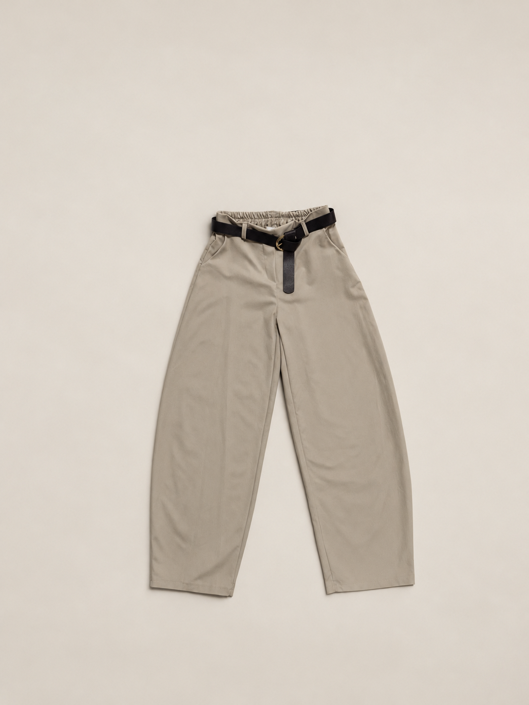 Pantalón barrel de algodón | Tiro alto y corte amplio