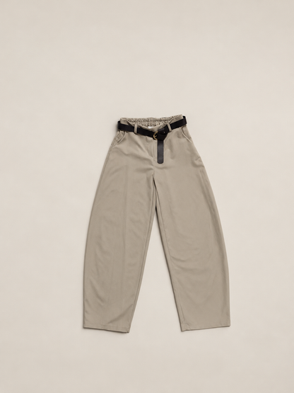 Pantalón barrel de algodón | Tiro alto y corte amplio