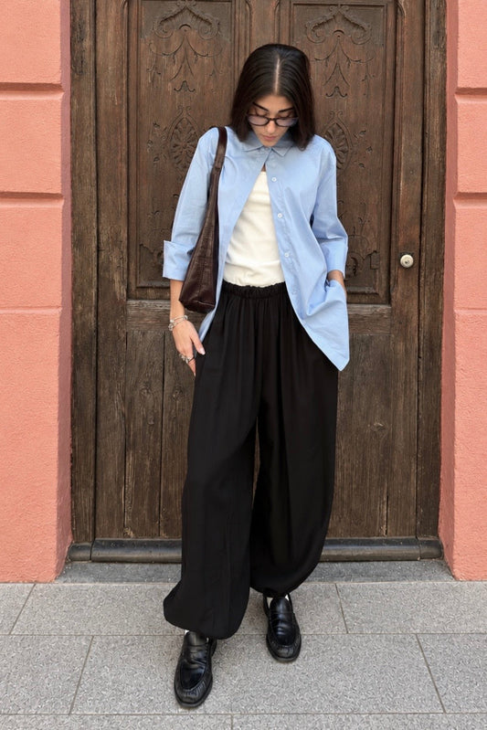Pantalón bombacho fluido para mujer