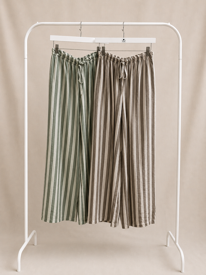 Pantalón Palazzo Rayas Efecto Lino | Fresco y Elegante