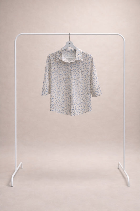 Camisa Floral Ligera Azul