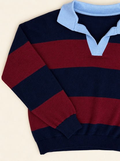 Jersey polo de punto a rayas
